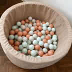 Personalizuotas kamuoliukų baseinas tamsiai smėlio spalvos meškiukas + 200 kamuoliukų - MiniKampas