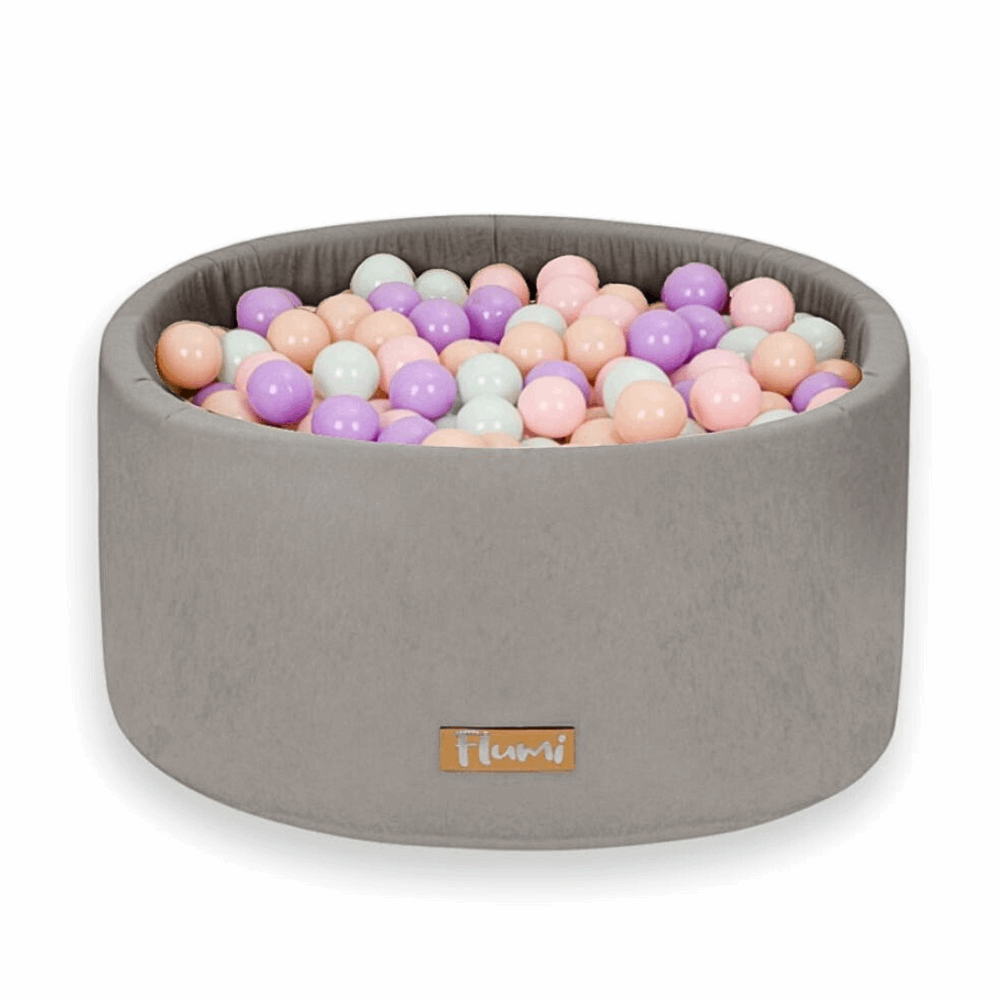 Personalizuotas kamuoliukų baseinas pilkas + 200 kamuoliukų - MiniKampas