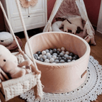 Personalizuota kamuoliukų baseino pudra rožinė + 200 kamuoliukų - MiniKampas