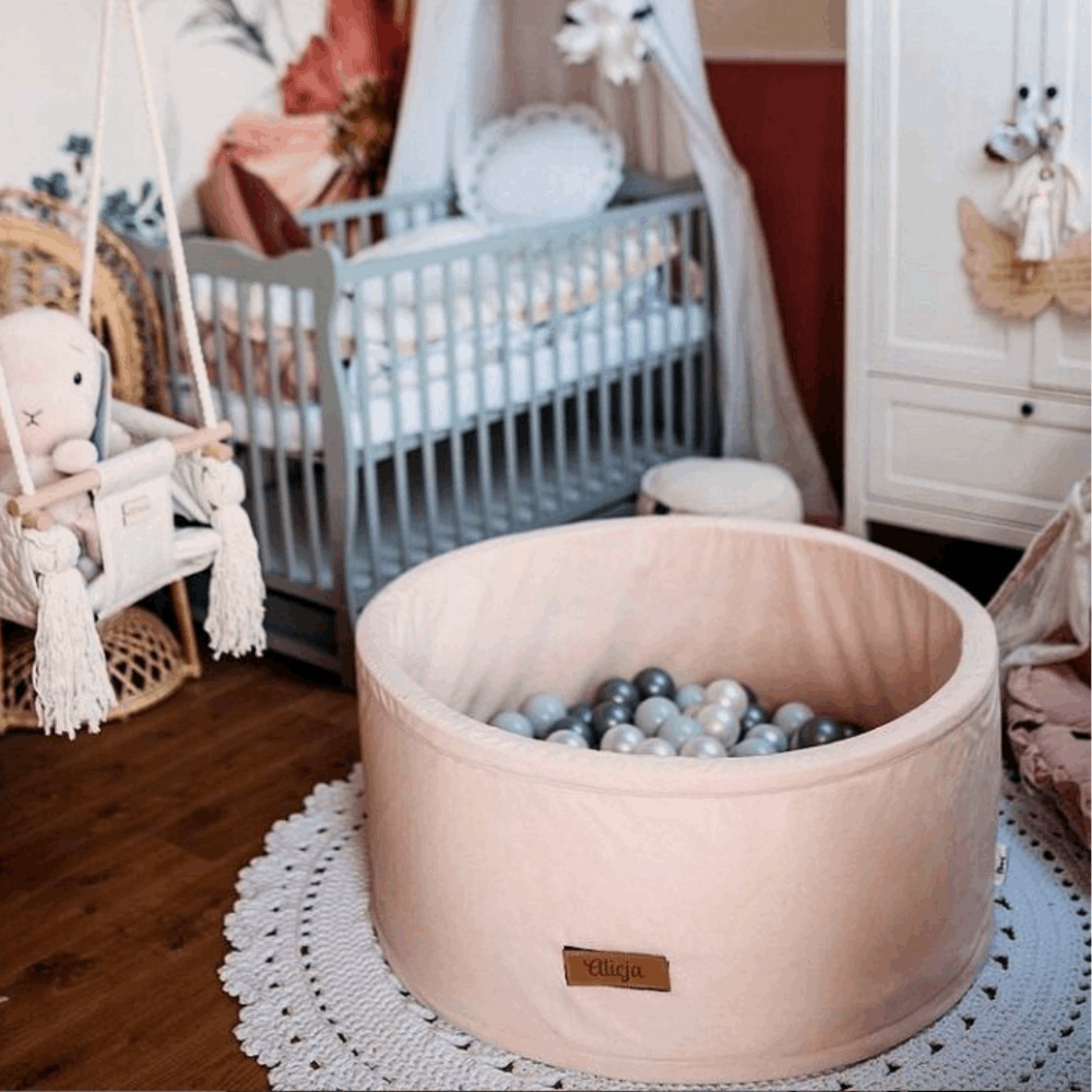 Personalizuota kamuoliukų baseino pudra rožinė + 200 kamuoliukų - MiniKampas