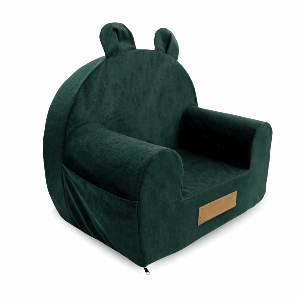 Personalizuotas putplasčio fotelis tamsiai žalios spalvos - MiniKampas