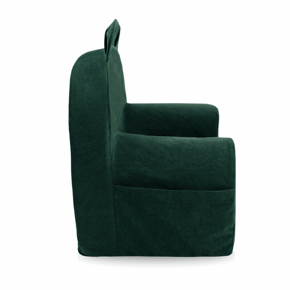 Personalizuotas putplasčio fotelis tamsiai žalios spalvos - MiniKampas