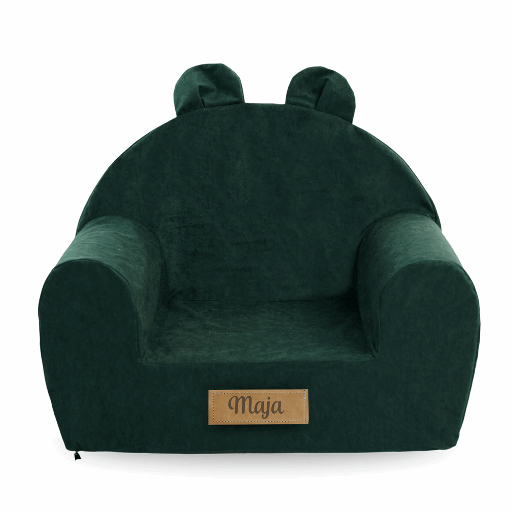 Personalizuotas putplasčio fotelis tamsiai žalios spalvos - MiniKampas
