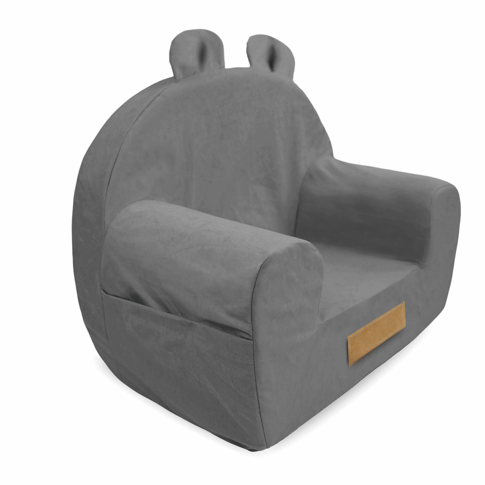 Personalizuotas putplasčio krėslas vaikams pilkas - MiniKampas