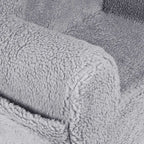 Personalizuotas putplasčio krėslas vaikams pilkas meškiukas - MiniKampas