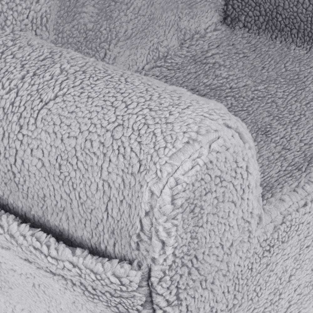 Personalizuotas putplasčio krėslas vaikams pilkas meškiukas - MiniKampas