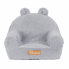 Personalizuotas putplasčio krėslas vaikams pilkas meškiukas - MiniKampas