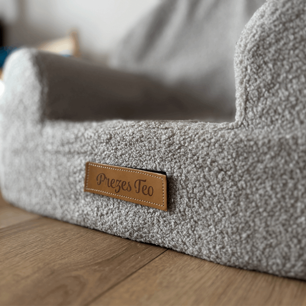 Personalizuotas putplasčio krėslas vaikams pilkas meškiukas - MiniKampas