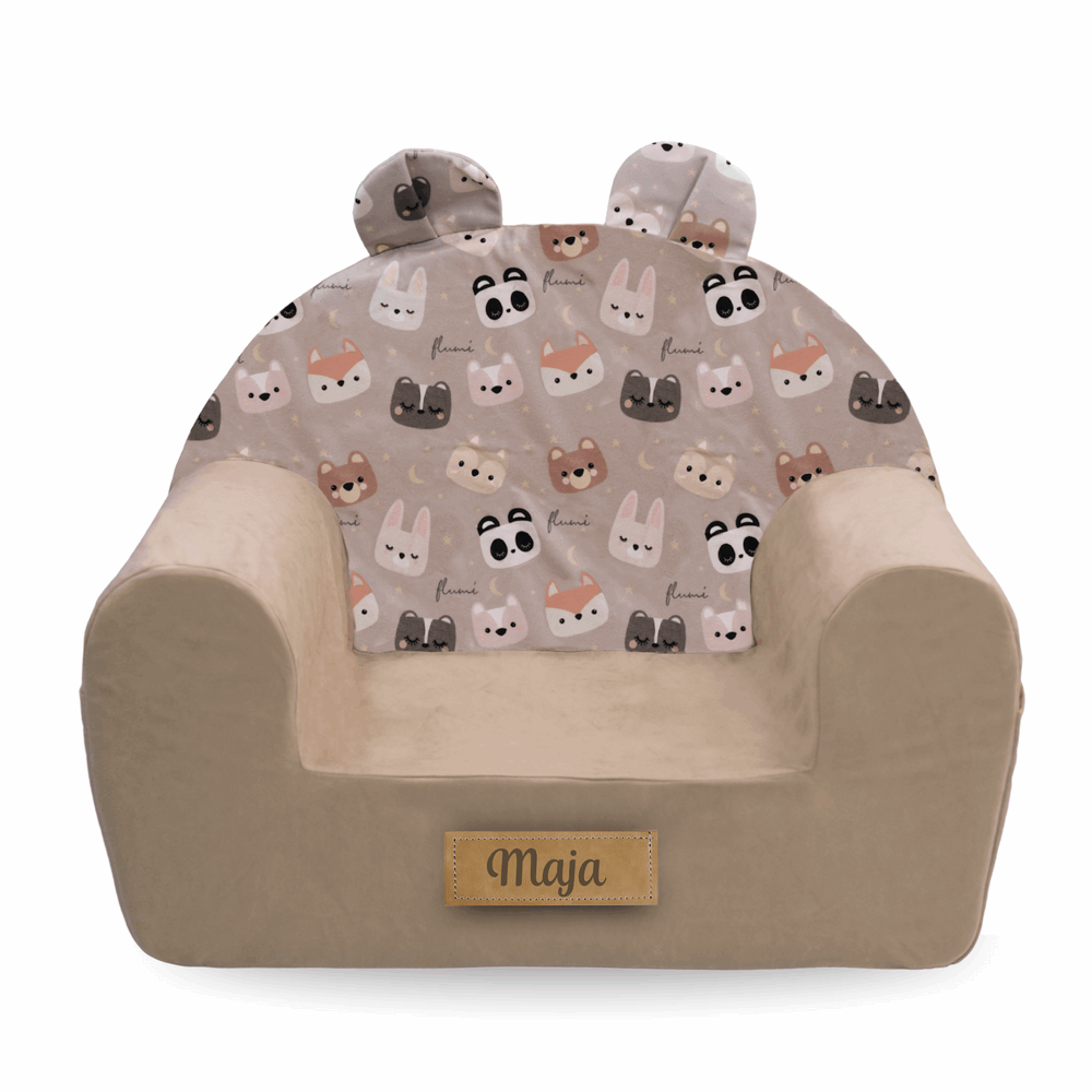 Personalizuotas putplasčio fotelis vaikams meškiukams - MiniKampas