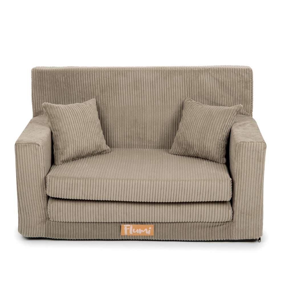 Personalizuota vaikiška sulankstoma sofa - smėlio spalvos - MiniKampas