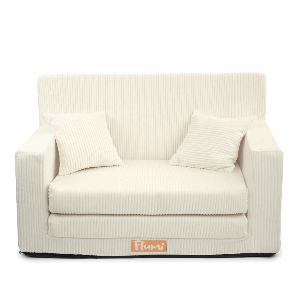 Personalizuota vaikiška sulankstoma sofa - smėlio spalvos - MiniKampas