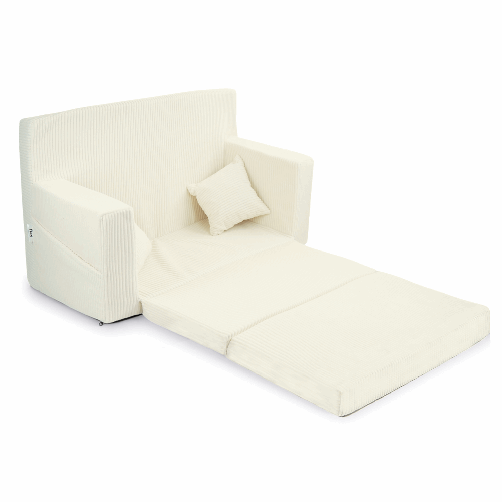 Personalizuota vaikiška sulankstoma sofa - smėlio spalvos - MiniKampas