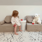 Personalizuota vaikiška sulankstoma sofa - smėlio spalvos - MiniKampas