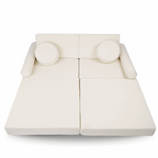 Personalizuota vaikiška sulankstoma sofa - smėlio spalvos - MiniKampas