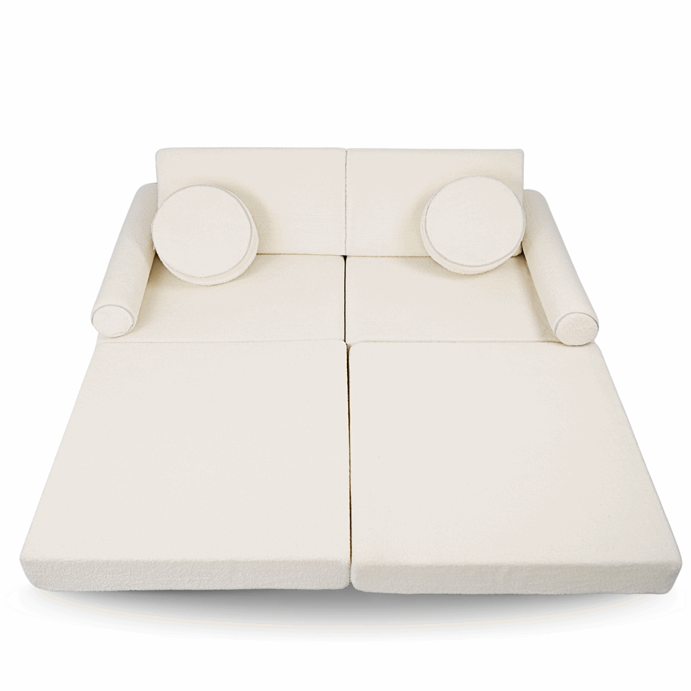 Personalizuota vaikiška sulankstoma sofa - smėlio spalvos - MiniKampas