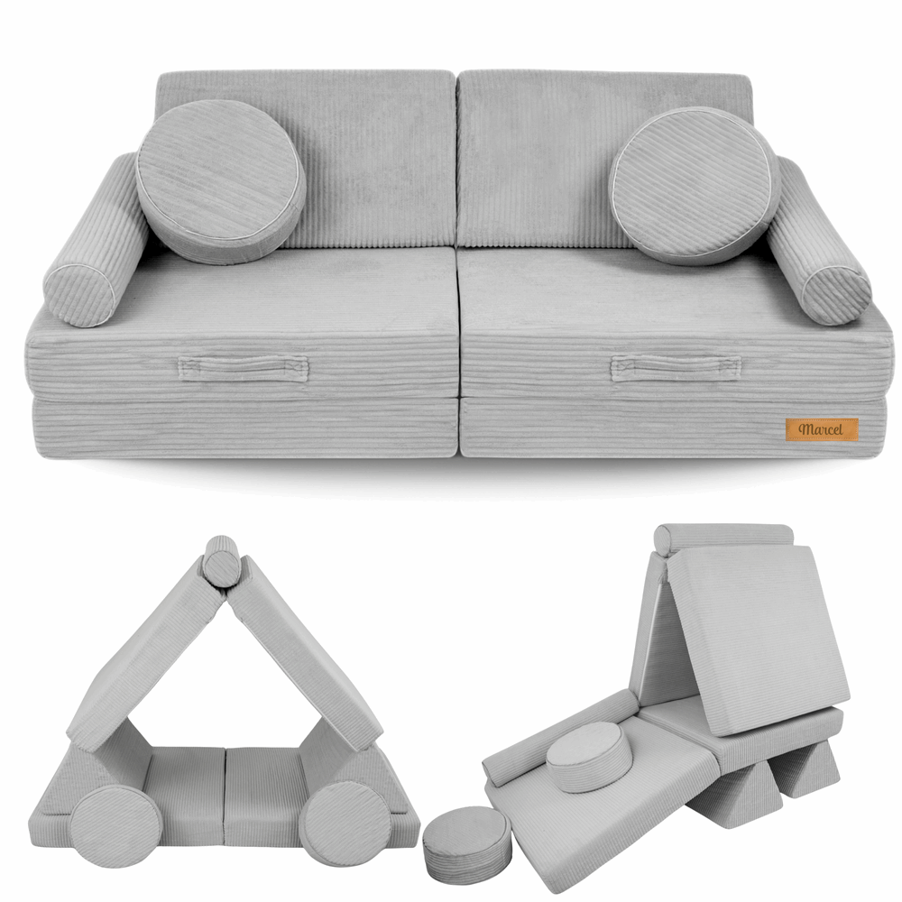 Personalizuota vaikiška sulankstoma sofa - smėlio spalvos - MiniKampas