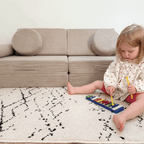 Personalizuota vaikiška sulankstoma sofa - smėlio spalvos - MiniKampas