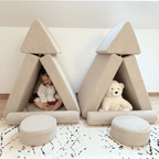 Personalizuota vaikiška sulankstoma sofa - smėlio spalvos - MiniKampas