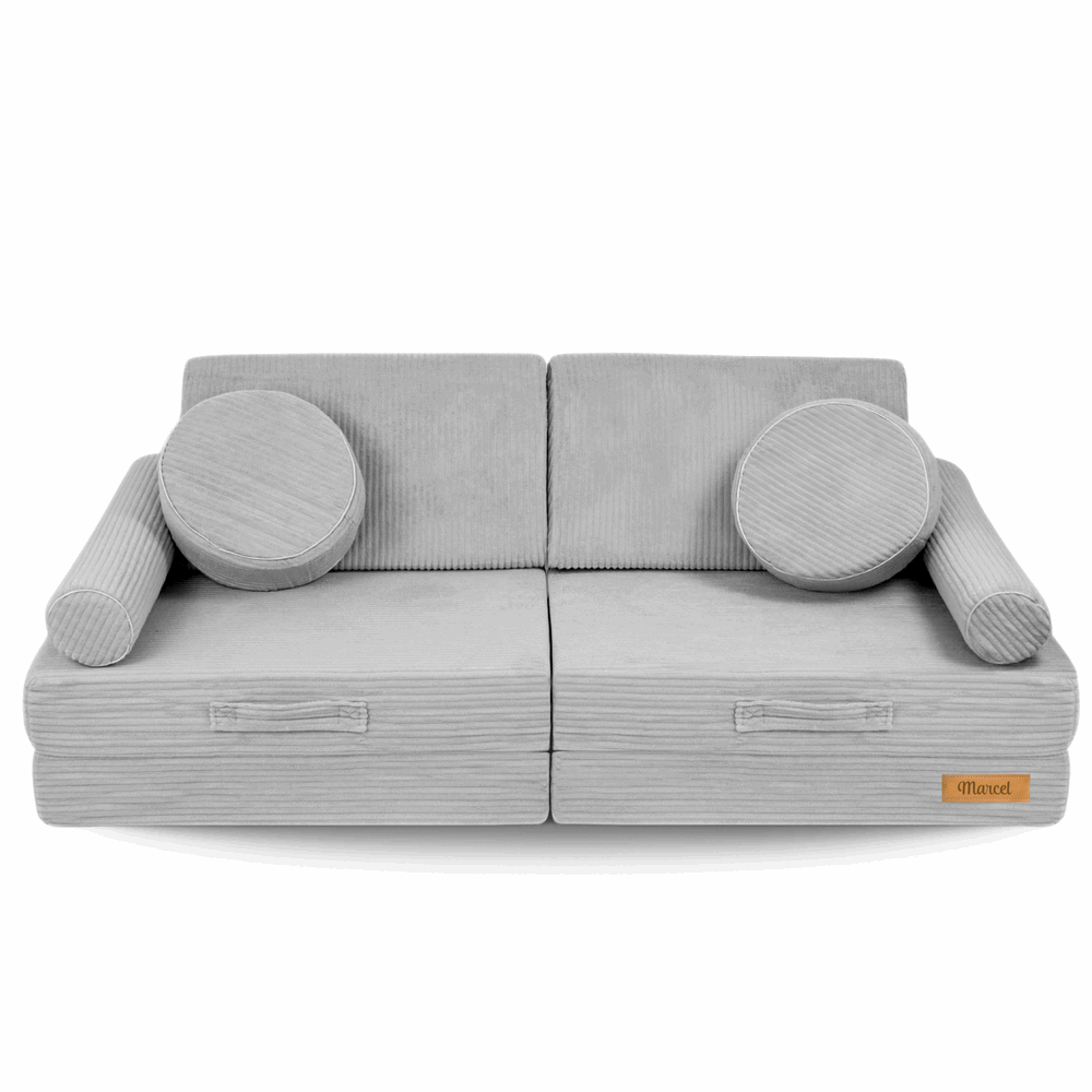 Personalizuota vaikiška sulankstoma sofa - smėlio spalvos - MiniKampas
