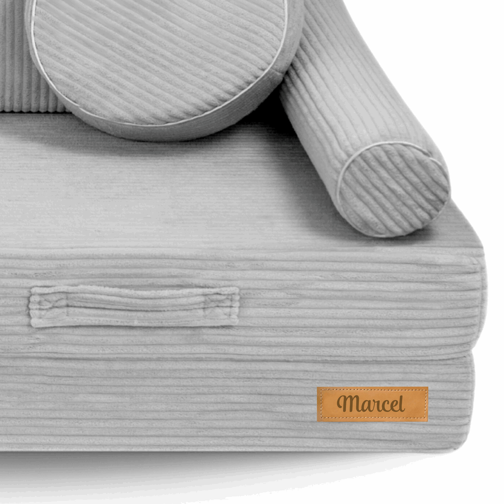 Personalizuota vaikiška sulankstoma sofa - smėlio spalvos - MiniKampas