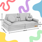 Personalizuota vaikiška sulankstoma sofa - smėlio spalvos - MiniKampas