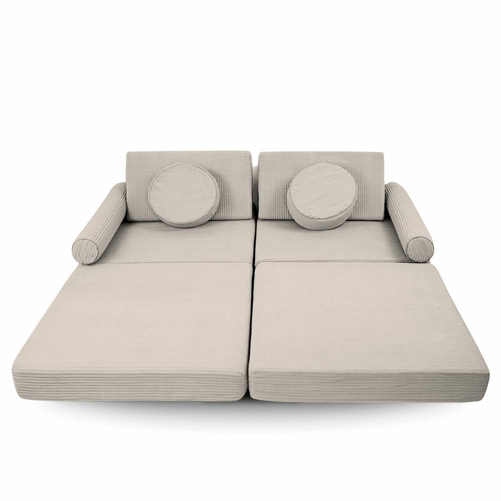 Personalizuota vaikiška sulankstoma sofa - smėlio spalvos - MiniKampas