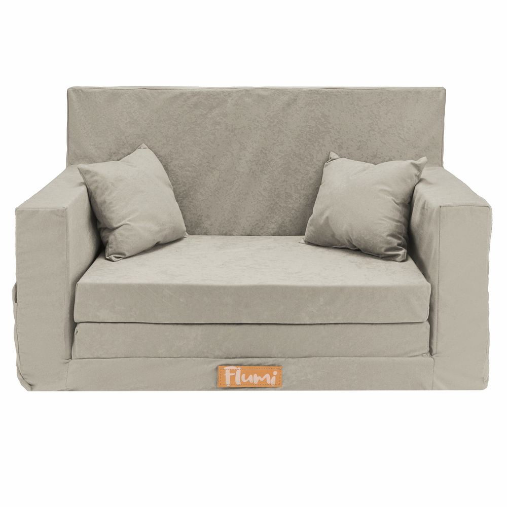 Personalizuota vaikiška sulankstoma sofa šviesiai pilka - MiniKampas