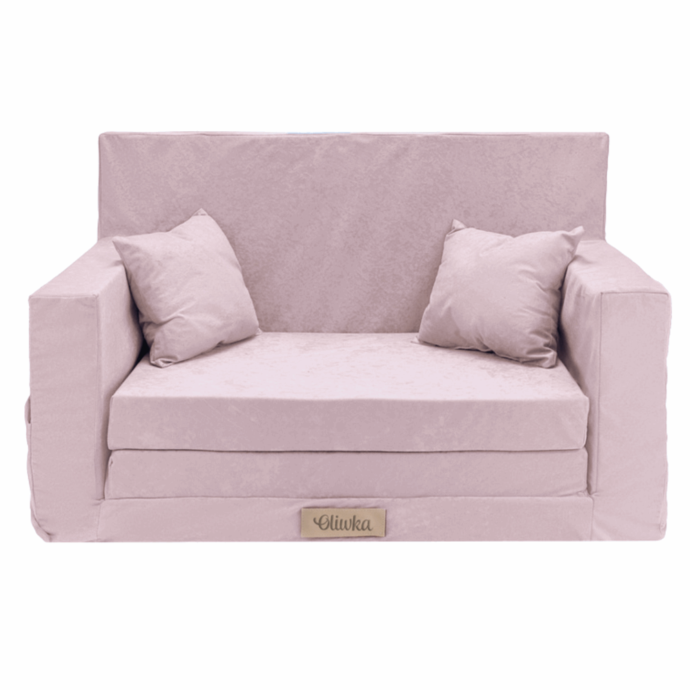 Personalizuota vaikiška sulankstoma sofa-lova, rausva - MiniKampas