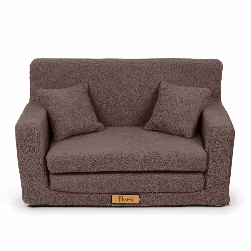 Personalizuoti vaikiški sulankstomi meškiukai ant sofos - šokoladiniai - MiniKampas