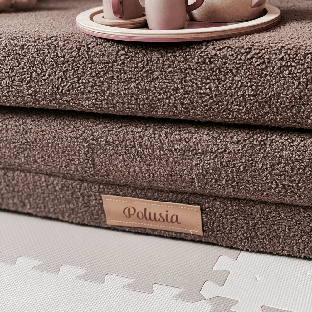 Personalizuoti vaikiški sulankstomi meškiukai ant sofos - šokoladiniai - MiniKampas