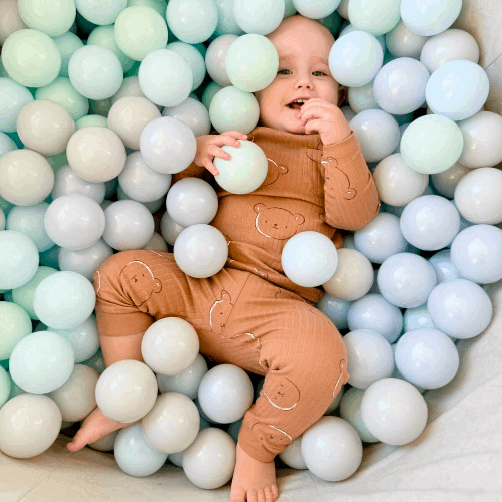 200 kamuoliukų rinkinys kamuoliukų baseinui, mėlyna-mėtinė - MiniKampas