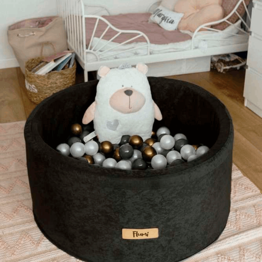 200 kamuoliukų rinkinys kamuoliukų baseinui, aukso, tamsiai pilkos ir perlinės spalvos - MiniKampas