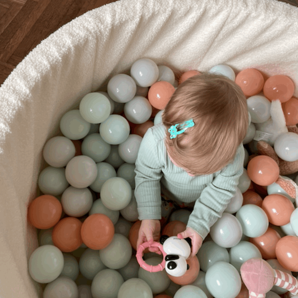 200 kamuoliukų rinkinys kamuoliukų baseinui, mėtinės, persikinės ir perlinės spalvos - MiniKampas