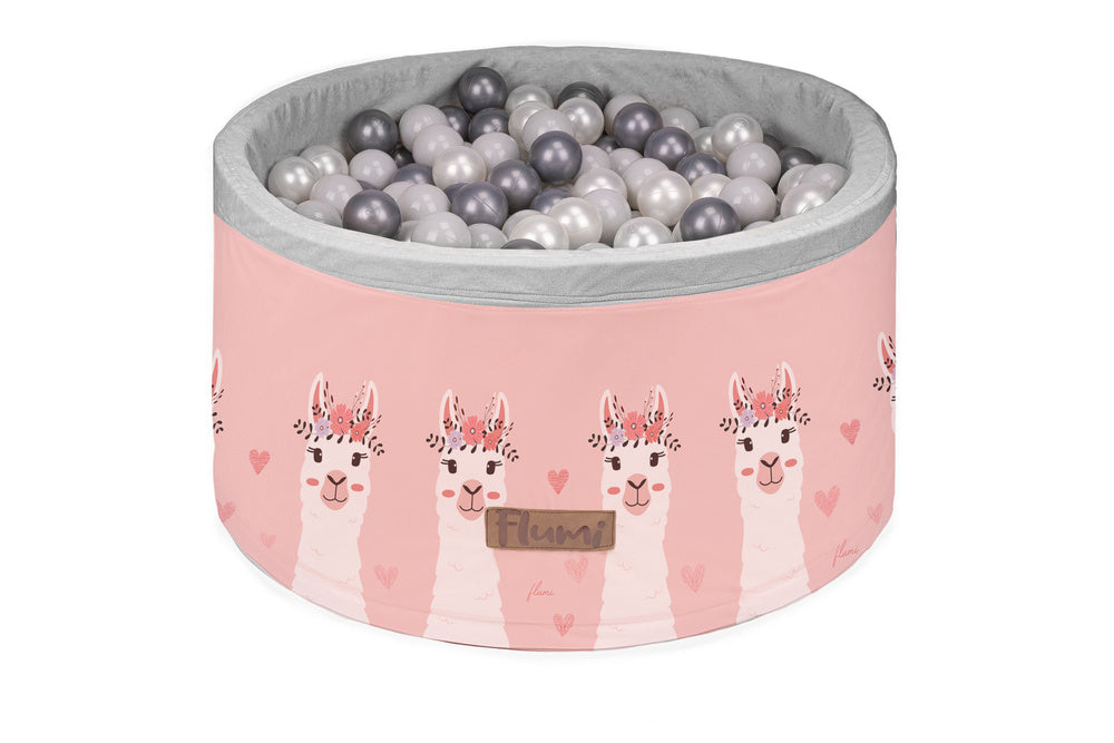 Asmeninis kamuoliukų baseino lamos raštas + 200 kamuoliukų - MiniKampas