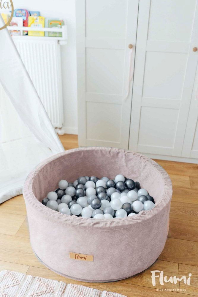 Personalizuota kamuoliukų baseino pudra rožinė + 200 kamuoliukų - MiniKampas