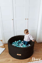 Personalizuota kamuoliukų baseinas, juodas + 200 kamuoliukų - MiniKampas
