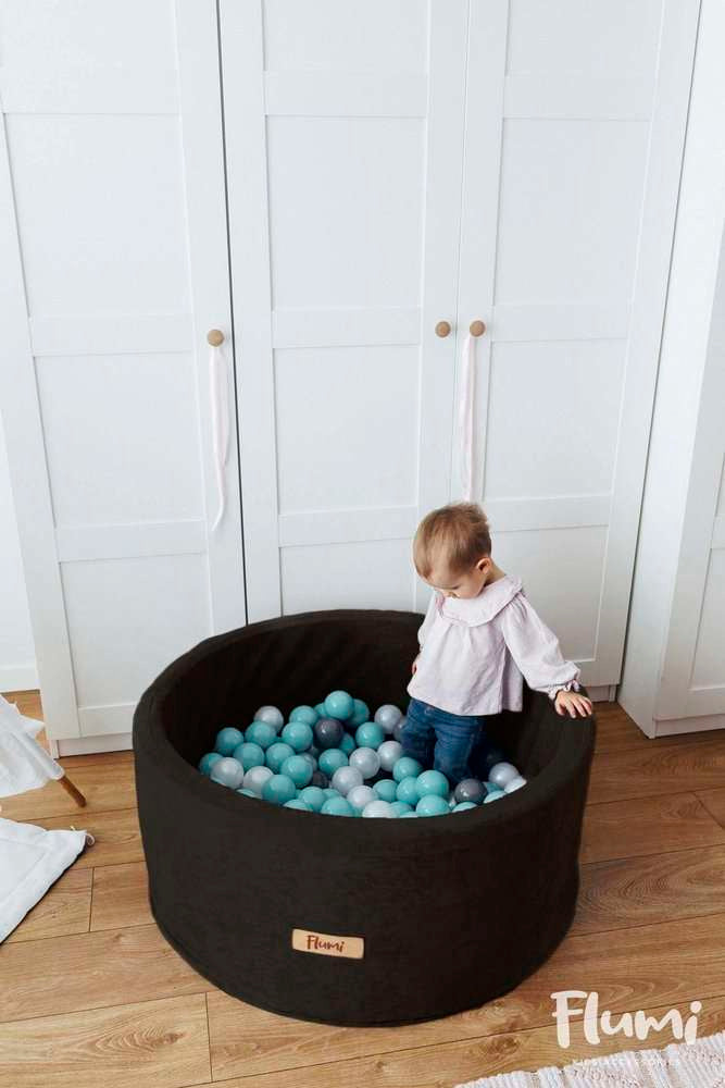 Personalizuota kamuoliukų baseinas, juodas + 200 kamuoliukų - MiniKampas
