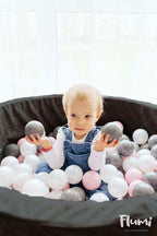 Personalizuota kamuoliukų baseinas, juodas + 200 kamuoliukų - MiniKampas