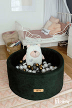 Personalizuota kamuoliukų baseinas, tamsiai žalias + 200 kamuoliukų - MiniKampas