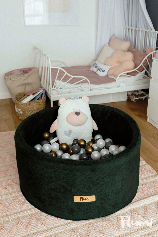 Personalizuota kamuoliukų baseinas, tamsiai žalias + 200 kamuoliukų - MiniKampas