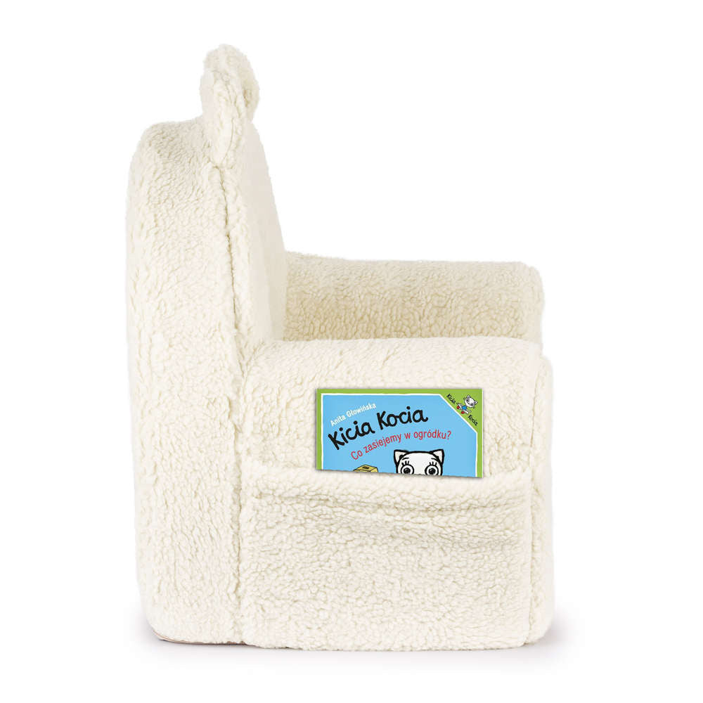 Personalizuotas vaikiškas putplasčio fotelis - šviesiai smėlio spalvos meškiukas - MiniKampas