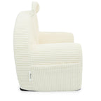 Personalizuotas vaikiškas putplasčio fotelis iš smėlio spalvos audinio, velveto - MiniKampas