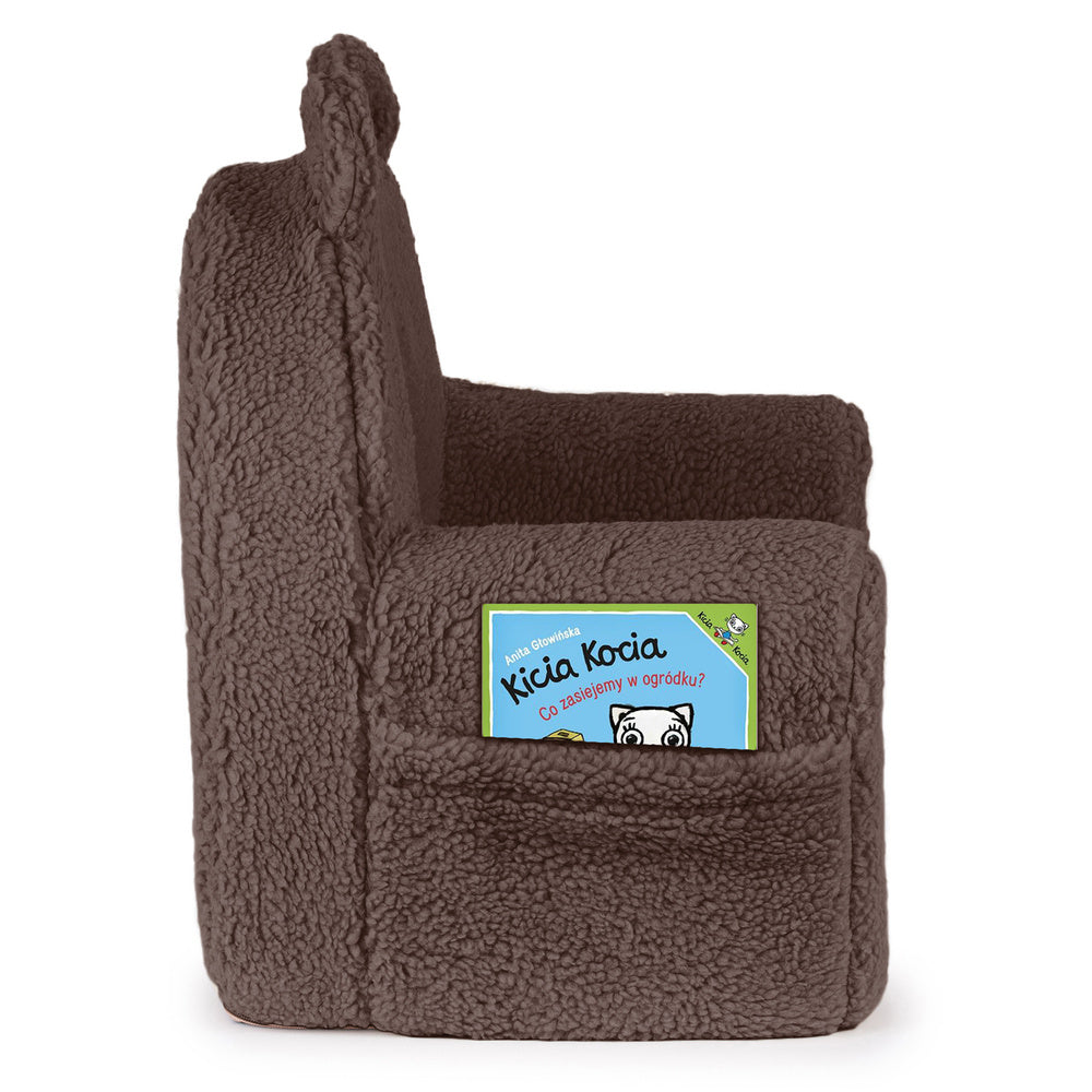 Personalizuotas putplasčio fotelis vaikams šokoladinis meškiukas - MiniKampas