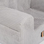 Personalizuotas vaikiškas putplasčio krėslas iš pilko audinio, velveto - MiniKampas