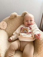 Personalizuotas vaikiškas putplasčio krėslas iš pilko audinio, velveto - MiniKampas