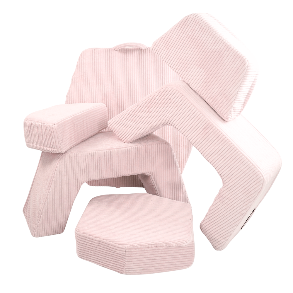 Personalizuota vaikiška sulankstoma sofa - smėlio spalvos