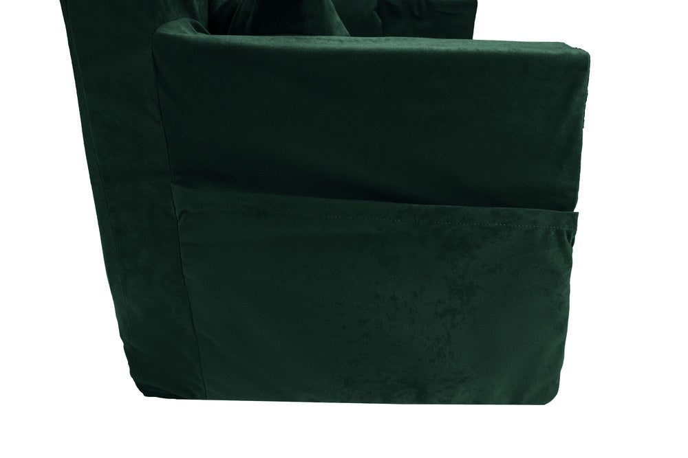 Personalizuota vaikiška sulankstoma sofa tamsiai žalia - MiniKampas