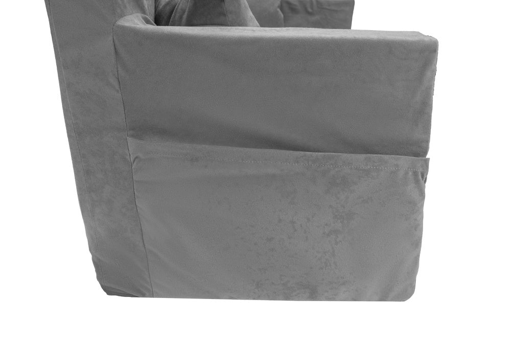 Personalizuota vaikiška sulankstoma sofa pilka - MiniKampas