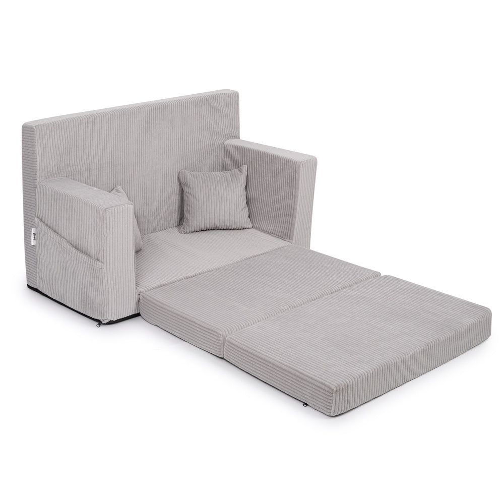 Personalizuota vaikiška sulankstoma sofa - pilka - MiniKampas