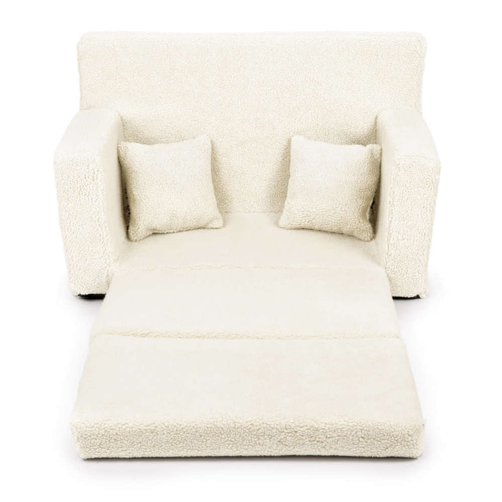 Personalizuotos vaikiškos sulankstomos sofos meškiukai šviesiai smėlio spalvos - MiniKampas